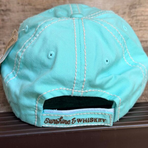 KBETHOS Distressed Sky Blue Sunshine and Whiskey Baseball Cap adjustable closure - Picture 3 of 5